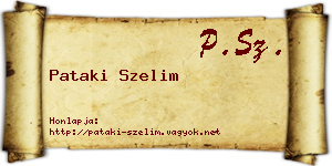 Pataki Szelim névjegykártya